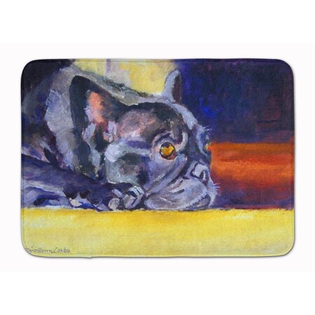 Carolines Treasures Black French Bulldog Sunny Machine Washable Memory Foam Mat 7331RUG
